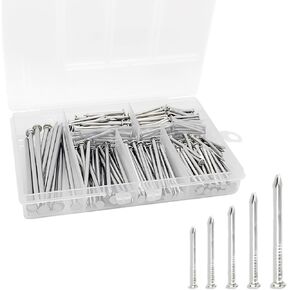 أظافر لتعليق الصور، مجموعة متنوعة من 350 قطعة من الأظافر النهائية، 5 أحجام صغيرة من الأظافر لتعليق الصور 20 مم - 50 مم، أظافر فولاذية مع صندوق تخزين، مجموعة تعليق على الحائط للمشروعات الفنية والخشبية in Kuwait