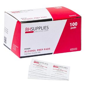 BH Supplies Alcohol Prep Pads | Medical Grade, Sterile, Individually Wrapped, 70% Isopropyl Alcohol, Medium 2-Ply, 200-Pack in Kuwait