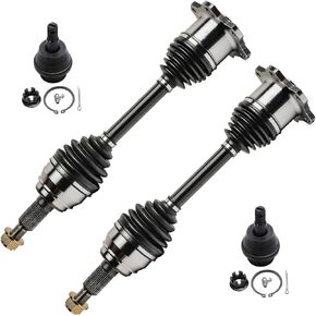 Detroit Axle - 4WD Front CV Axles Kit for Chevy Silverado GMC Sierra Suburban Yukon XL 1500 Avalanche Tahoe Cadillac Escalade ESV EXT, 2 CV Axle Shafts 2 Lower Ball Joints Replacement in Kuwait
