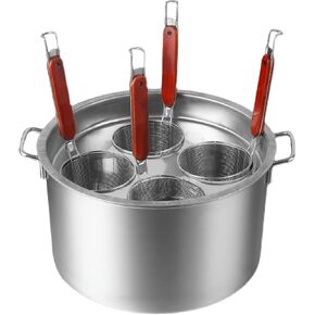 Stainless Steel Pasta Cooker Set - 5-Quart Stock Pot with Strainer & Steamer Basket for Home & Restaurant Cooking, Perfect for Pasta, Vegetables, & Seafood in Kuwait