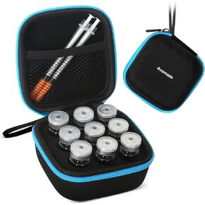 9 Slots 10ml Peptide Case, Insulin Vial Holder, Peptide Storage Case for Fridge and Travel, Fits 5ml10ml Standard Vials, Diabetic Supplies (Case Only) in Kuwait