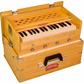 Maharaja Kirtan Harmonium KHF2 | Portable Flight Model | Natural Colour | Professionally Tuned | in USA | Handmade For Yoga & Kirtan | Fits Overhead Compartment in Kuwait