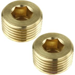 50136 قابس سداسي عشري غارق لعداد الضاغط - لأجزاء الأنظمة الهوائية لضاغط الهواء 50136-2 حزمة - قابس مقبس سداسي داخلي - 1/2 بوصة نحاس صلب ذكر NPT خيط 1200 PSI 2-Pack أصفر in Kuwait