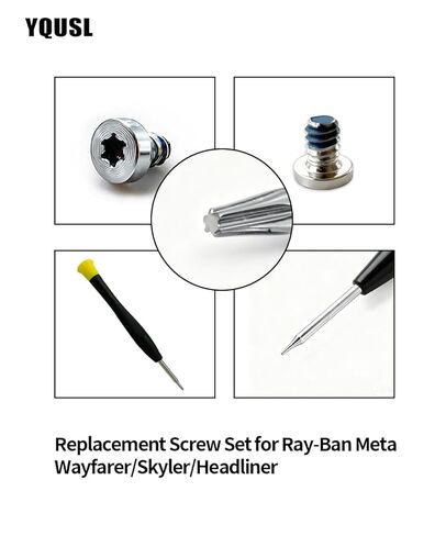 Replacement Screw Set for Ray-Ban Meta Wayfarer/Skyler/Headliner Gen 2 & Oakley Meta HSTN Eyeglass Temple Accessories, Includes 1Pc Screwdriver & 10Pcs Screws for Meta Gen 2 Smart Glasses in Kuwait