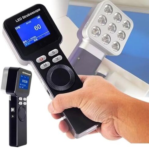 ستروبوسكوب محمول باليد 1-999999 دورة في الدقيقة، محلل سرعة المحرك غير المتصل، الإضاءة 1500 لوكس، مقياس سرعة الدوران الرقمي بضوء ستروب LED، قابل لإعادة الشحن in Saudi Arabia
