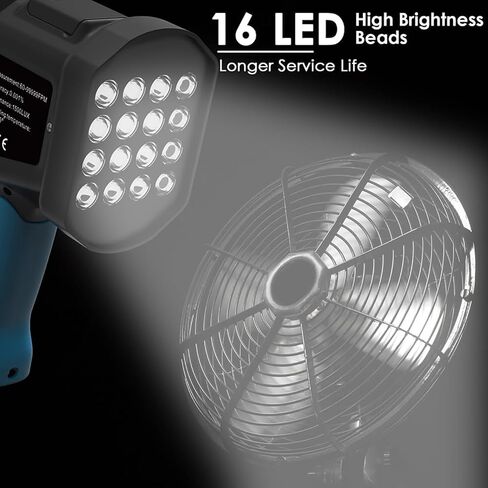 مقياس سرعة الدوران الرقمي المحمول، ستروبسكوب رقمي غير متصل مع 16 خرزة مصباح، نطاق القياس 60-99999 FPM ودقة عالية 0.001%، للمروحة، محرك المحرك، الإطارات، اختبار السرعة in Kuwait