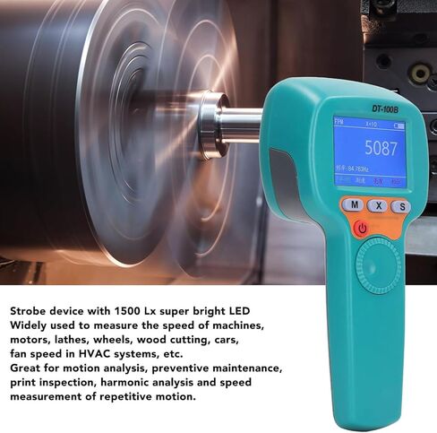 مناظير محمولة قابلة لإعادة الشحن، مقياس سرعة الدوران غير متصل، إضاءة عالية 1500LUX وقياس 60~999,999 دورة في الدقيقة/هرتز، دقة 0.001% لاستكشاف أخطاء محرك تروس محرك السيارة وإصلاحها in Kuwait