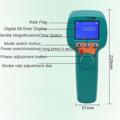 مناظير محمولة قابلة لإعادة الشحن، مقياس سرعة الدوران غير متصل، إضاءة عالية 1500LUX وقياس 60~999,999 دورة في الدقيقة/هرتز، دقة 0.001% لاستكشاف أخطاء محرك تروس محرك السيارة وإصلاحها in Kuwait