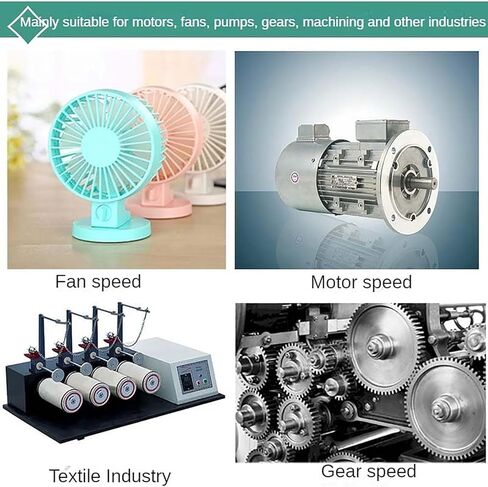 مناظير محمولة قابلة لإعادة الشحن، مقياس سرعة الدوران غير متصل، إضاءة عالية 1500LUX وقياس 60~999,999 دورة في الدقيقة/هرتز، دقة 0.001% لاستكشاف أخطاء محرك تروس محرك السيارة وإصلاحها in Kuwait