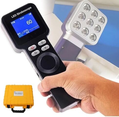 مقياس سرعة الدوران اصطرابي LED رقمي، مقياس سرعة الدوران اصطرابي غير متصل، تردد ستروب قابل للتعديل، نطاق 1-999999 دورة في الدقيقة، 9 مصابيح، للقياس in Kuwait