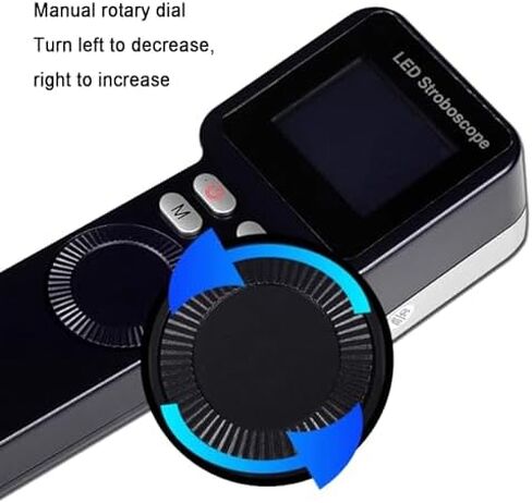 مقياس سرعة الدوران الرقمي LED ستروبوسكوب، ستروبوسكوب مع شاشة LCD، تردد ستروب قابل للتعديل، 9 لمبات، نطاق 1-999999 دورة في الدقيقة، لقياس التروس والإطارات in Kuwait