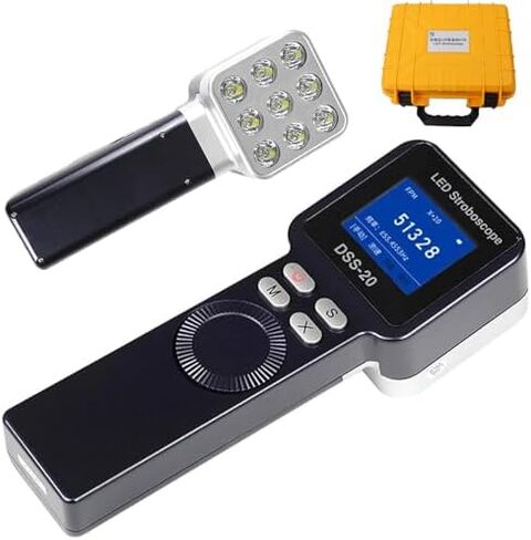 LED Tachometer with Digital Stroboscope Light,LCD Display, Adjustable Frequency, 1-999999 RPM Range for Measuring Gears in Saudi Arabia
