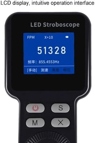 LED Tachometer with Digital Stroboscope Light,LCD Display, Adjustable Frequency, 1-999999 RPM Range for Measuring Gears in Saudi Arabia