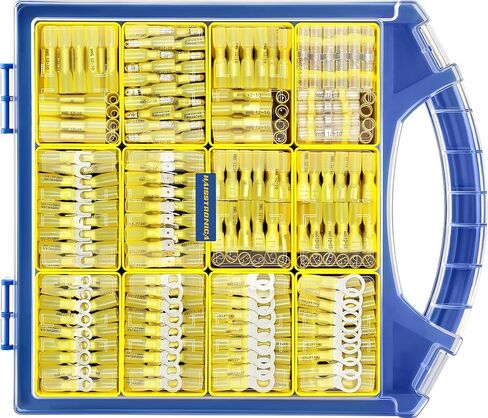 haisstronica 680PCS Blue Heat Shrink Wire Connectors Kit,16-14 Gauge Ring Fork Spade Bullet Solder Butt Connectors (11Type) in Kuwait
