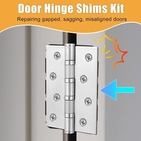 10 Pack Door Hinge Shims, 4 Inch Lenth 0.040 Inch Thickness Hardware for Door Hinge Repair Kit (Style B) in Saudi Arabia