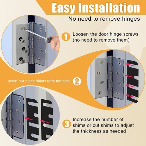 10 Pack Door Hinge Shims, 4 Inch Lenth 0.040 Inch Thickness Hardware for Door Hinge Repair Kit (Style B) in Saudi Arabia