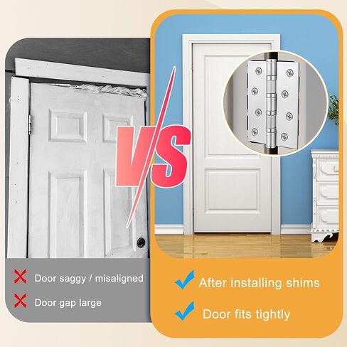 10 Pack Door Hinge Shims, 4 Inch Lenth 0.040 Inch Thickness Hardware for Door Hinge Repair Kit (Style B) in Saudi Arabia