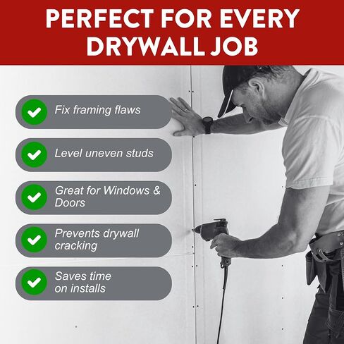 Strait-Flex Drywall Shims for Leveling – Fix Framing Irregularities, Butt Joints, Door Jambs and More – Easy-Dispense Compressed Cardboard Strips - 100 pcs 1-1/2" x 45" x 1/16" in Saudi Arabia