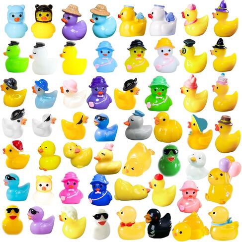 60 PCS ميني ميني راتنج البط البط المصغر التماثيل التماثيل الصغيرة صغيرة من البط في شخصيات صغيرة داكنة لإخفاء الحلي الطبيعية الصغيرة الجنية حديقة الجنية in Kuwait
