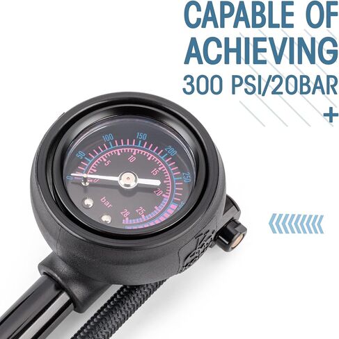 مضخة صدمات عالية الضغط - 400 رطل لكل بوصة مربعة للشوكة الأمامية والخلفية لتعليق الدراجات الهوائية - مضخة صدمات للدراجة مع صمام شريدر بدون خسارة in Kuwait