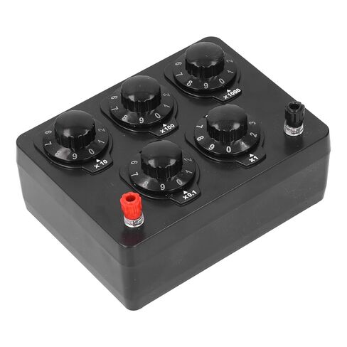 Resistance Box, 0-9999.9 Ohm Adjustable Decade Resistor 1W Precision Variable Resistance Box, Alligator Test Leads with 1W Design, Ideal for Lab Physics Teaching in Saudi Arabia