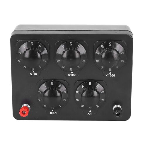 Resistance Box, 0-9999.9 Ohm Adjustable Decade Resistor 1W Precision Variable Resistance Box, Alligator Test Leads with 1W Design, Ideal for Lab Physics Teaching in Saudi Arabia