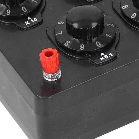 Resistance Box, 0-9999.9 Ohm Adjustable Decade Resistor 1W Precision Variable Resistance Box, Alligator Test Leads with 1W Design, Ideal for Lab Physics Teaching in Saudi Arabia