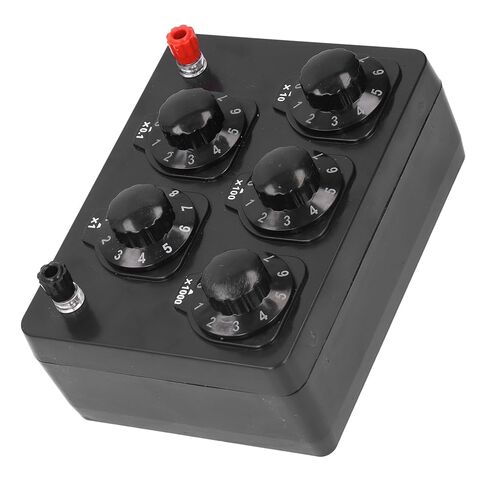 Resistance Box, 0-9999.9 Ohm Adjustable Decade Resistor 1W Precision Variable Resistance Box, Alligator Test Leads with 1W Design, Ideal for Lab Physics Teaching in Saudi Arabia