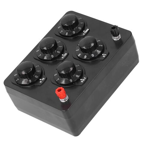 Resistance Box, 0-9999.9 Ohm Adjustable Decade Resistor 1W Precision Variable Resistance Box, Alligator Test Leads with 1W Design, Ideal for Lab Physics Teaching in Saudi Arabia