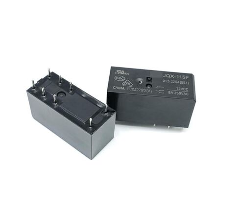 2 Pcs JQX-115F-012-2ZS4 DPDT Power Relay, 8 Pin, 12V DC Coil, 8A 250V AC Contacts, Industrial PCB Mount Installation Power Relay in Saudi Arabia