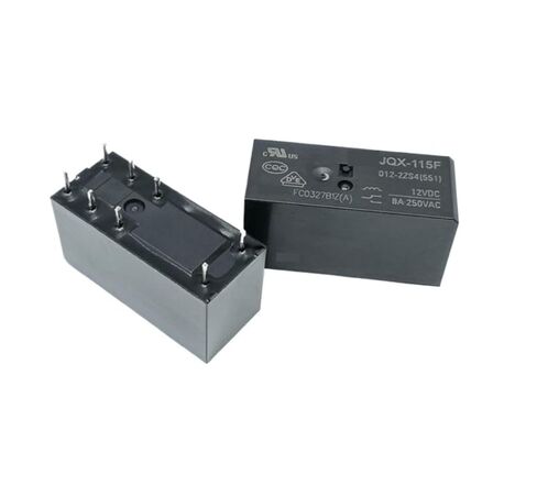 2 Pcs JQX-115F-012-2ZS4 DPDT Power Relay, 8 Pin, 12V DC Coil, 8A 250V AC Contacts, Industrial PCB Mount Installation Power Relay in Saudi Arabia