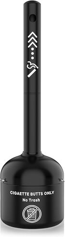 ZONEGRACE Cigarette Trash Can & Cigarette Butt Disposal Outdoor, 40" Tall Commercial Smoking Receptacle, 6 Gallon Heavy Duty Steel Smokers Pole, Stand Up Cigar Ashtrays for Outdoors and Patio, Black in Kuwait