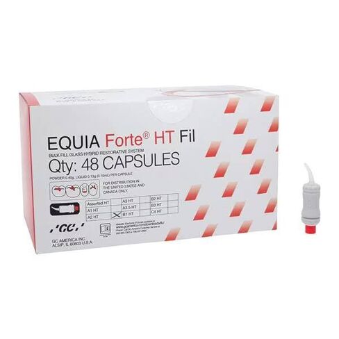 GC 901565 Equia Forte HT Fil Glass Hybrid Restorative Capsules A2 48/Pk – Biocompatible, High Translucency, Bulk Fill Restorative in Kuwait