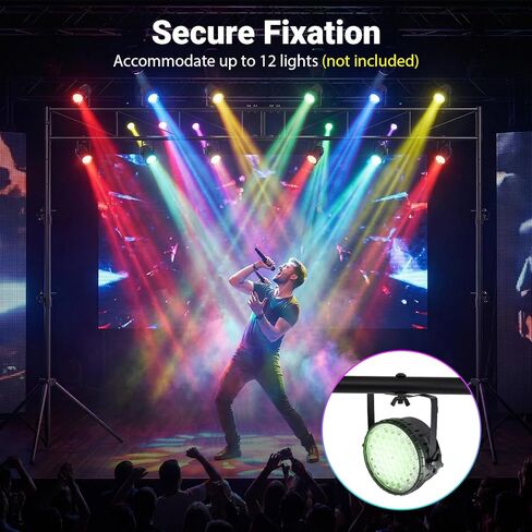 Goplus DJ Light Stand, Lighting Truss System with 12 Lights Hold 110LBS Capacity, 10-Level Adjustable Heights, 2 Folding Tripods, Metal Stage Lighting Stand for Portable Audio Stage, Bar, Party, Bands in Saudi Arabia