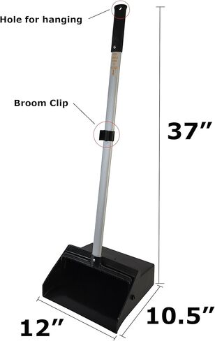Janico 1085 Commercial Lobby Dustpan Upright, Aluminum Handle, 37" Length, Black in Kuwait