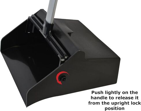 Janico 1085 Commercial Lobby Dustpan Upright, Aluminum Handle, 37" Length, Black in Kuwait