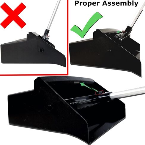 Janico 1085 Commercial Lobby Dustpan Upright, Aluminum Handle, 37" Length, Black in Kuwait