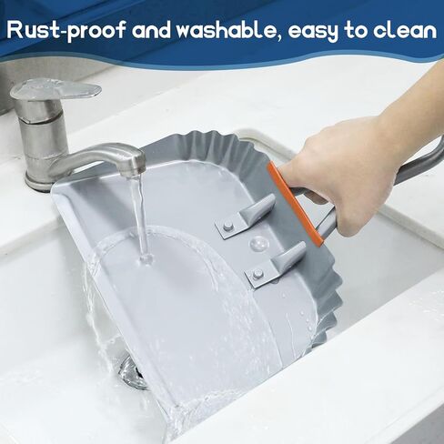 4 Pack 12 inch Heavy Duty Metal Dustpan, Steel Industrial Commercial Dust Pan with Handle, Wide Scooper Dust, Debris Sweeping Tool for Indoor, Outdoor, Fireplace, Silver in Saudi Arabia