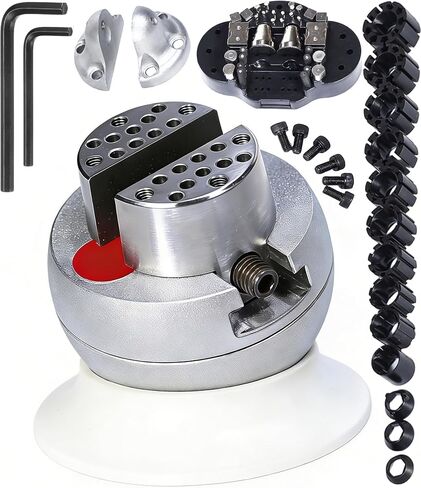 Jewelry Ball Vise 3.74 inch Engraving Tool, 360° Rotating Jewelry Setting Professional Tool, Ball Vise Complete Standard Hand Tool Set with 48 Attachments Standard Block HH-A03C in Kuwait