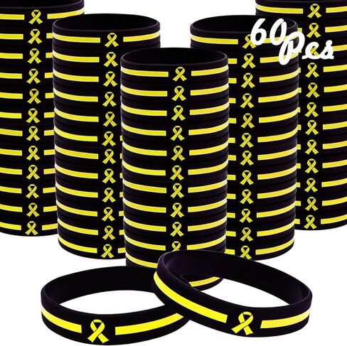 temogole 18 قطعة دعم لأساور القوات، إكسسوارات العناصر السائبة، شريط التوعية الأصفر، سوار معصم من السيليكون، الوقاية من الانتحار، التوعية بسرطان الكبد، أساور معصم للجنسين للرجال والنساء باللون الأصفر in Kuwait