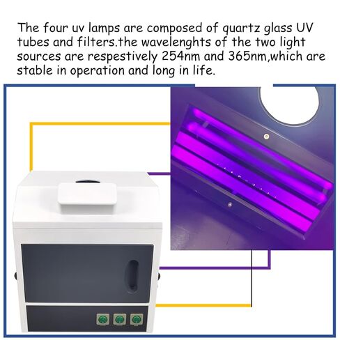 110V UV Ultraviolet Analyzer Three - use Dark Box Type Ultraviolet Analyzer 254nm and 365nm Wavelength Lab Ultraviolet Analysis Tester Fluorescence Detector in Saudi Arabia