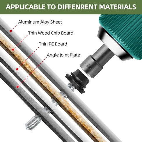 #10 x 3/4" (50 PCS) Black Metal Roofing Screws with Rubber Washer, Hex Head Self Tapping Screws for Metal, Self Drilling Sheet Metal Screw in Kuwait