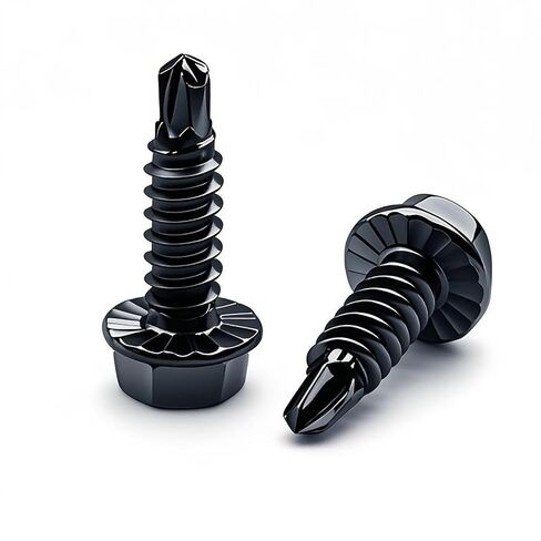 Garage Door Fastener Hinge and Bracket Tapping Sheet Metal Screws, Zinc Plated Tek 1/4" x 3/4" Serrated Hex Washer Head Self Drilling Screw (25 Pack) in Saudi Arabia