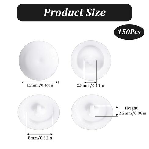150 Pcs Screw Cap Covers, 12mm Screws Caps White Waterproof Self Tapping Cap Decorative Plastic Screws Caps for Diameter 7-8mm Self Tapping in Saudi Arabia