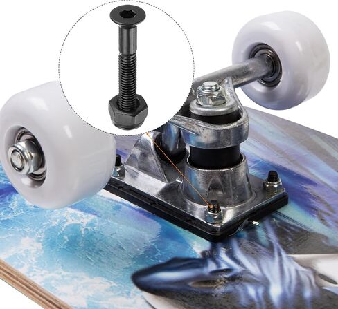 Skateboard Riser Pads Screws Set, 2 Pack 3mm Rubber Shock Rise Pad with 8pcs Mounting Screws Nuts Hardware Repair Kit for Cruiser, Black in Saudi Arabia