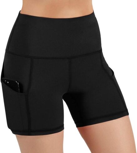 Women Biker Shorts High Waist Tummy Control Scrunch Butt Lifting Yoga Shorts with Pockets Workout Gym Short Leggings in Saudi Arabia