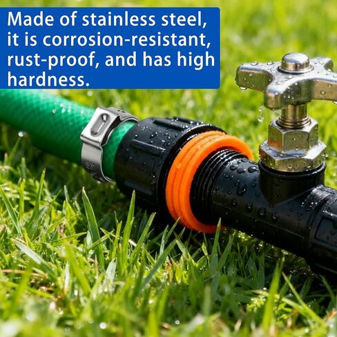 92 Pcs Single Ear Hose Clamps, 6-21mm Adjustable Stainless Steel Single Hose Crimp Clamps, Ear Stepless Pinch Clampss, Cinch Rings Assortment Kit for Automotive Home Plumbing Line Pipe Clips in Kuwait