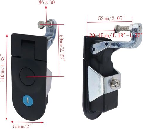 2pcs Compression Latches with Push Button Black Powder Coated Carbon Steel RV Door Locks with Keys Heavy Duty Sealed Large Lever Latches Flush Mount Cabinet Locks Trailers (Black) in Kuwait