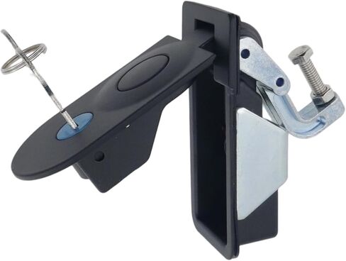 2pcs Compression Latches with Push Button Black Powder Coated Carbon Steel RV Door Locks with Keys Heavy Duty Sealed Large Lever Latches Flush Mount Cabinet Locks Trailers (Black) in Kuwait