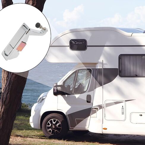 RV Door Lock Replacement, Spring Loaded Door Latch, Push to Open Door Latch Trigger Latch Lock Zinc Alloy Adjustable Lever Hand Operated Compression Latch Flush Cabinets Ship Trailer(Sliver) in Saudi Arabia